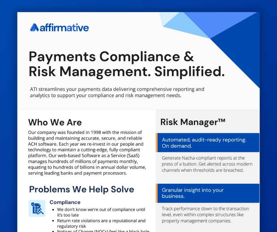 One pager on who Affirmative Technologies is and what they do