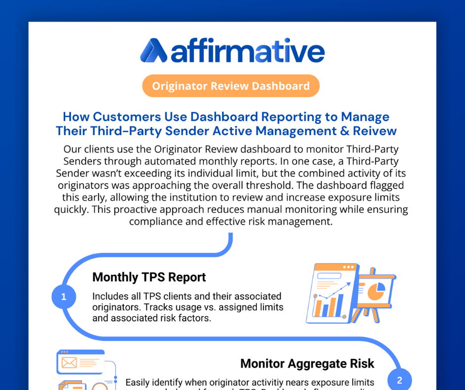 Using the Originator Dashboard for Third-Party Sender Management with Affirmative Technologies